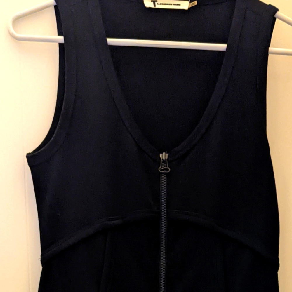 T by Alexander Wang Women's Black Ponte Zip Dress
